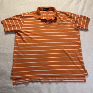 Polo Ralph Lauren Orange Striped Polo Men XL